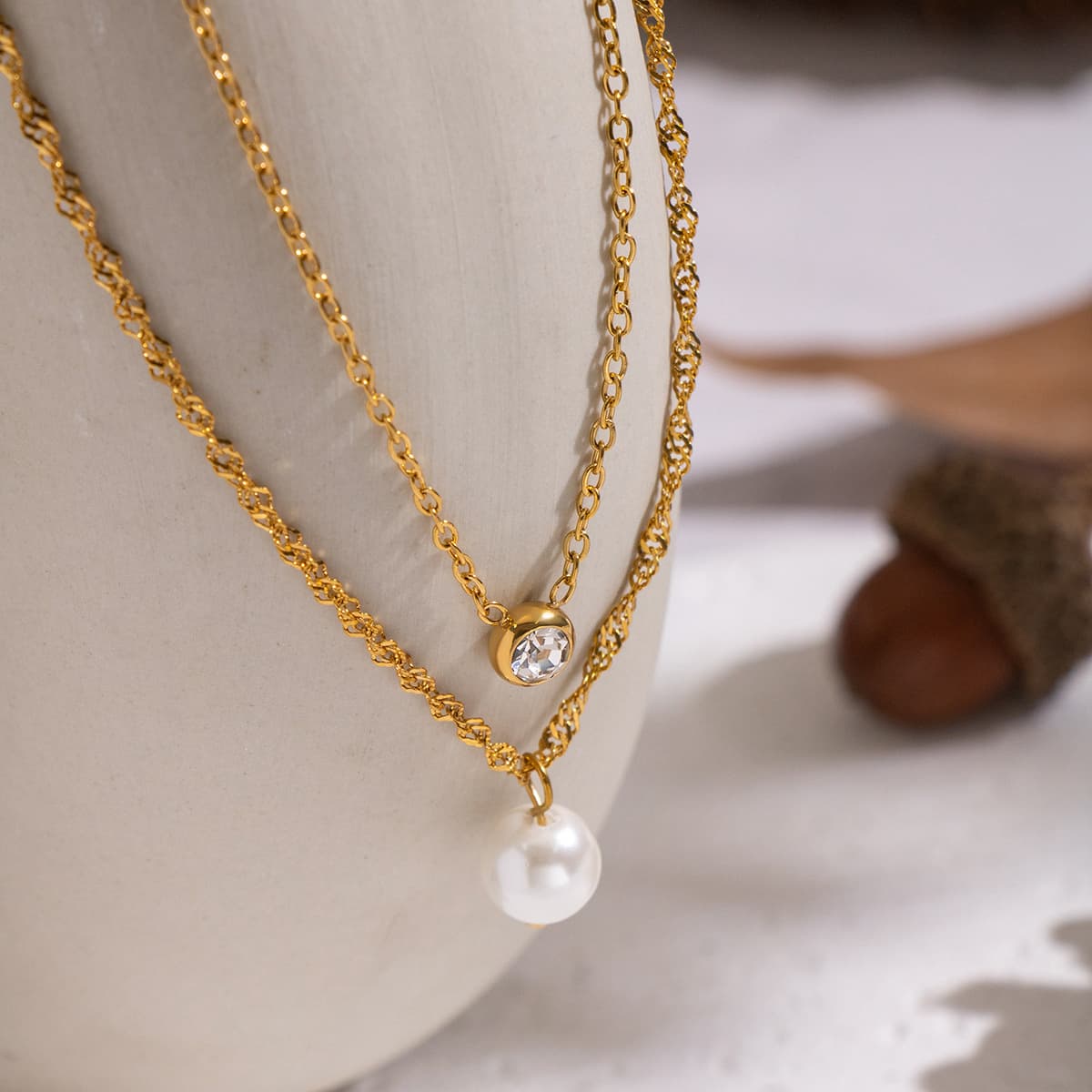 Pearl Duo – Dvoslojna ogrlica s biserom – fotografija 1 od 5
