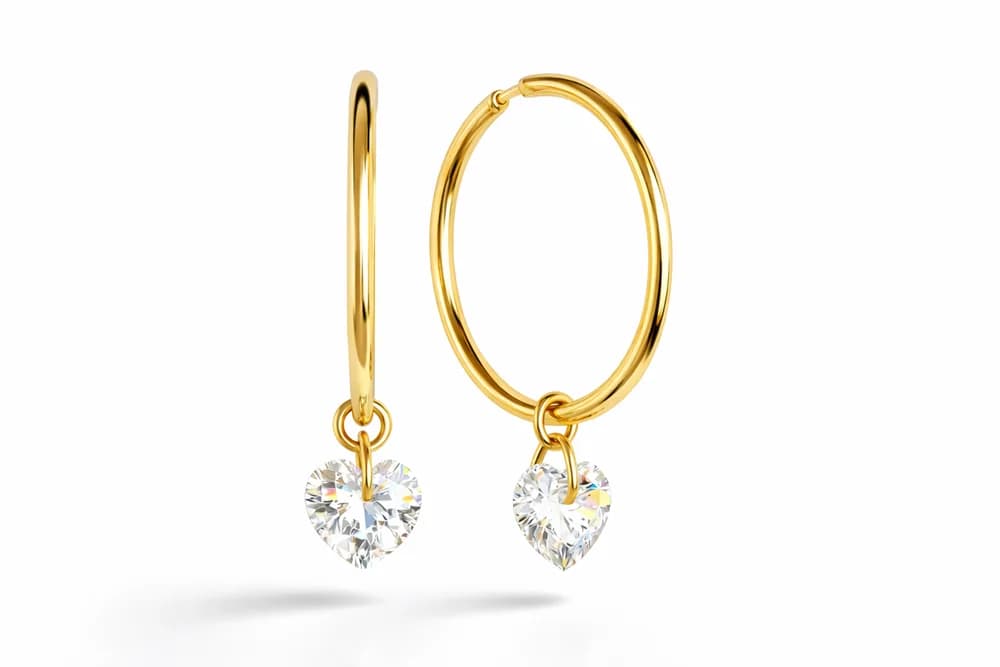 Crystal Heart Hoops – fotografija 1 od 2